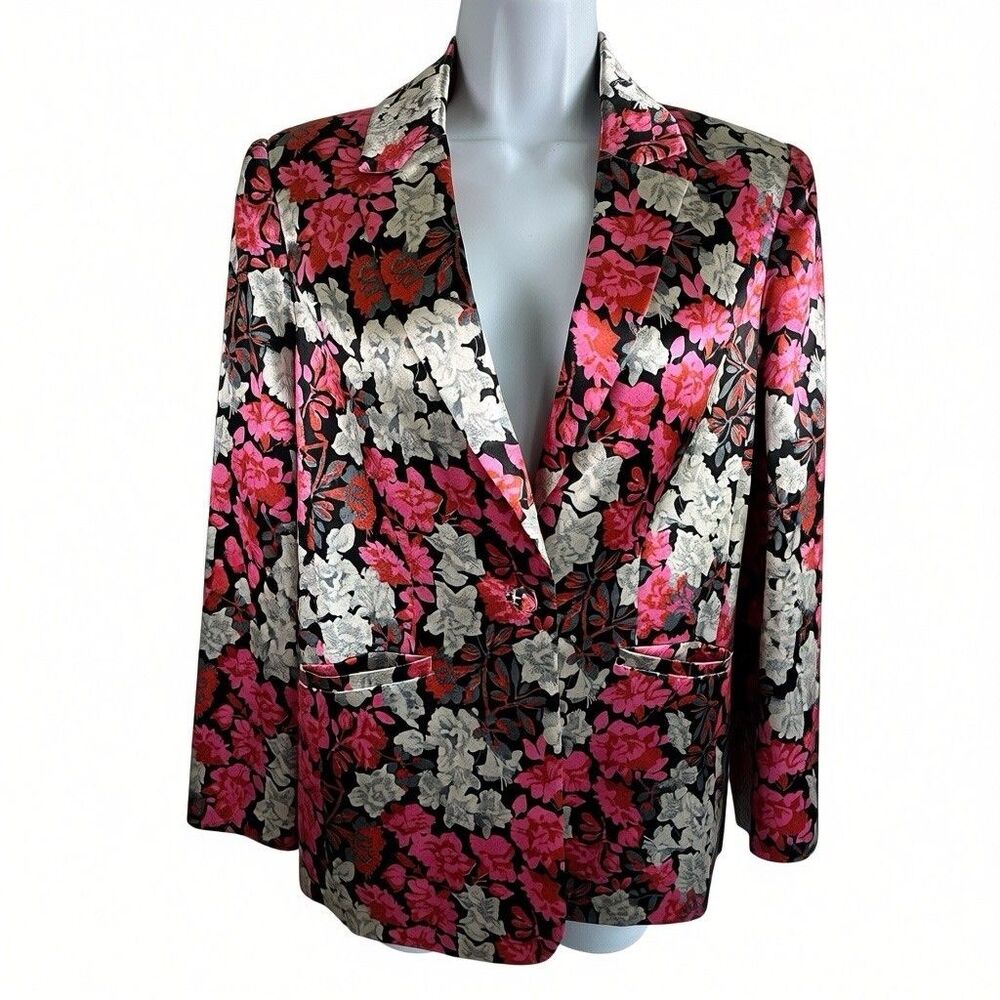 Cinq A Sept Floral Print Satin Blazer Sz 2 Women’s Jacket